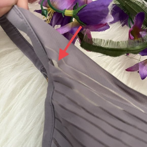 ThirdLove 24/7 Seamless Stripe Plunge Bra Purple Size 36C FLAW - Picture 6 of 6